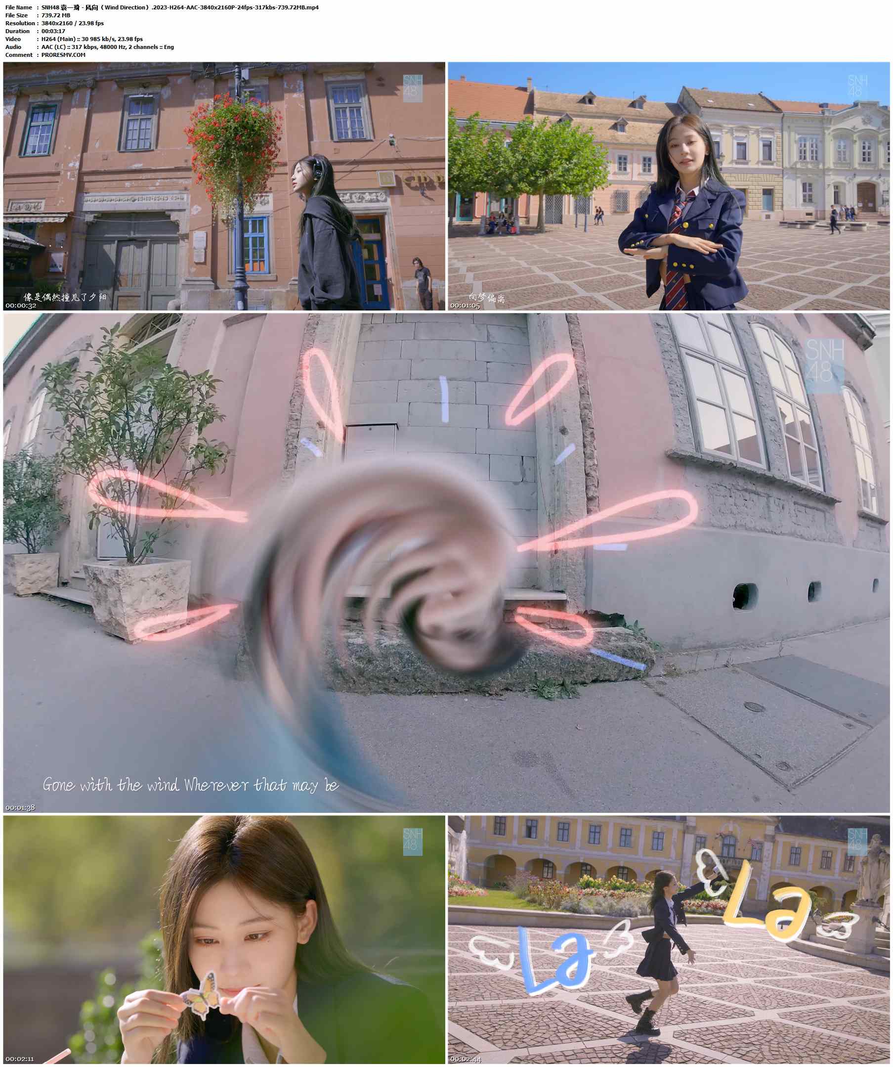 SNH48 袁一琦 - 风向（Wind Direction）.2023-H264-AAC-3840x2160P-24fps-317kbs-739.72MB官方MV_高清MV